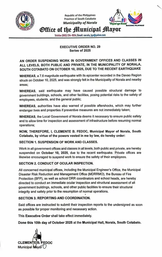 executive order no 29