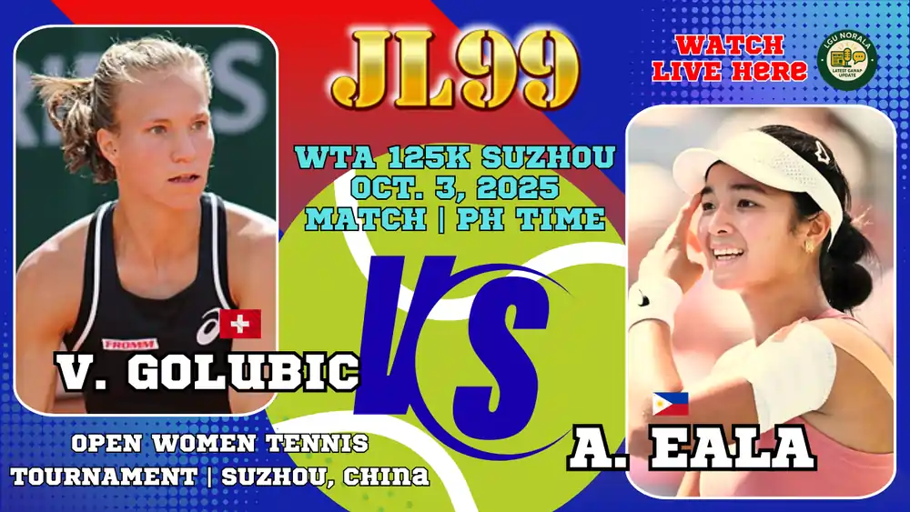 golubic vs eala match oct. 3, 2025 banner