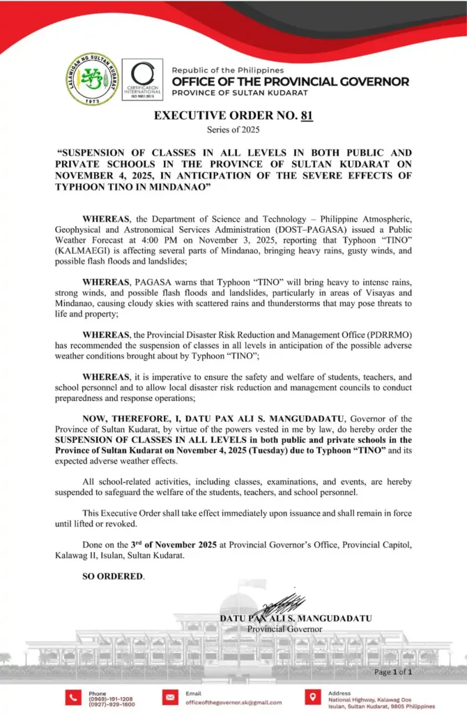 Sultan Kudarat Class Suspension Typhoon Tino